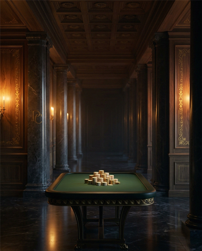 Tavolo da gioco con fiches e carte da poker